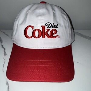 Diet Coke Hat White Red Adjustable Cap Embroidered Logo‎ Coca Cola One Size NEW!